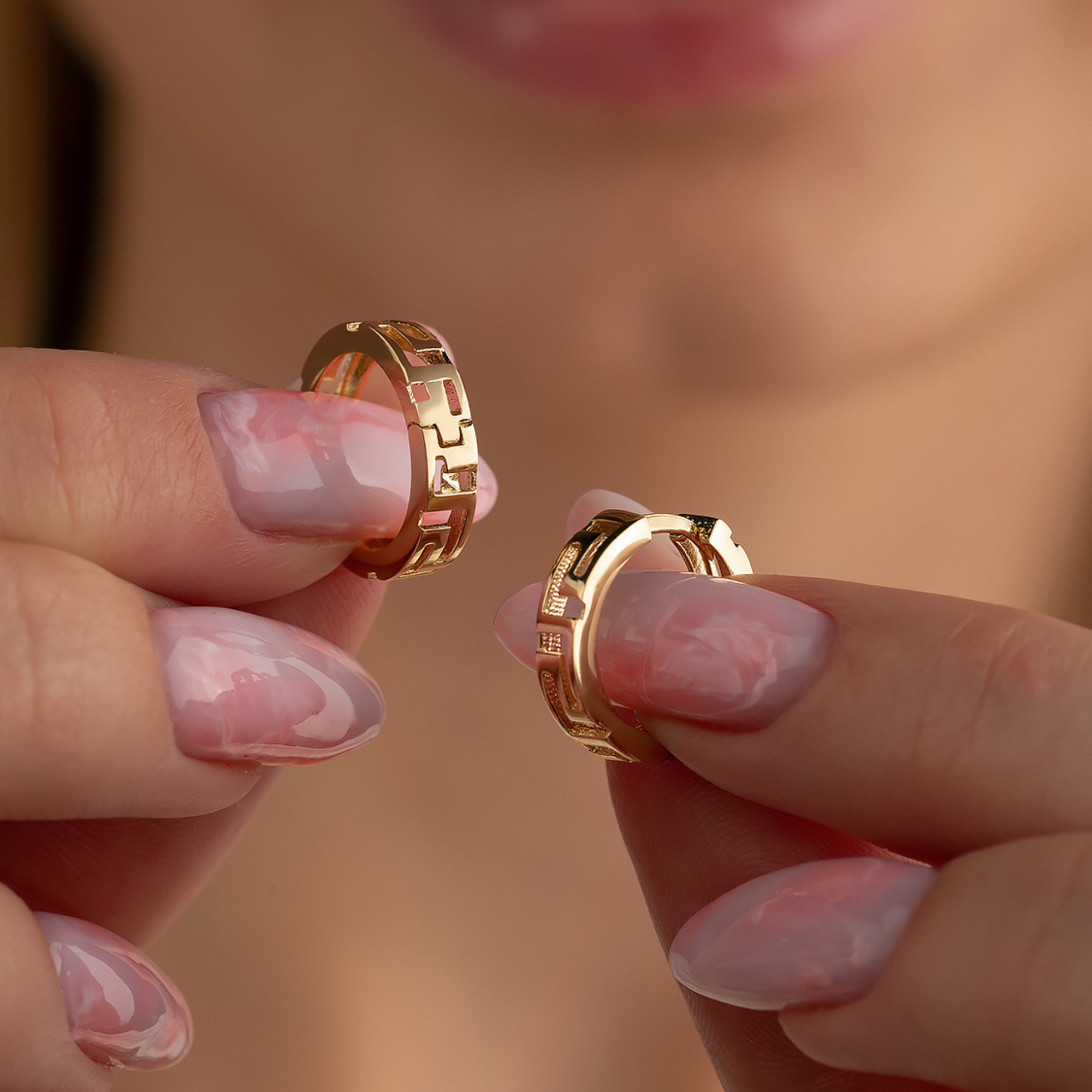 Here’s greek key earrings hoops huggie earring 14K solid gold. As a wide infinity greek key symbol huggy hoop earrings adding sophistication and sparkle to any outfit. The infinity key earring is  ideal for stacking or wearing alone. Discover the luxury of our greek pattern gold and large hoop earrings gift for her birthday or anniversary ceremony. If you re looking for 14k solid gold hoop and everyday wear hoops, here is the wide greek hoops and meander earrings for yourself.