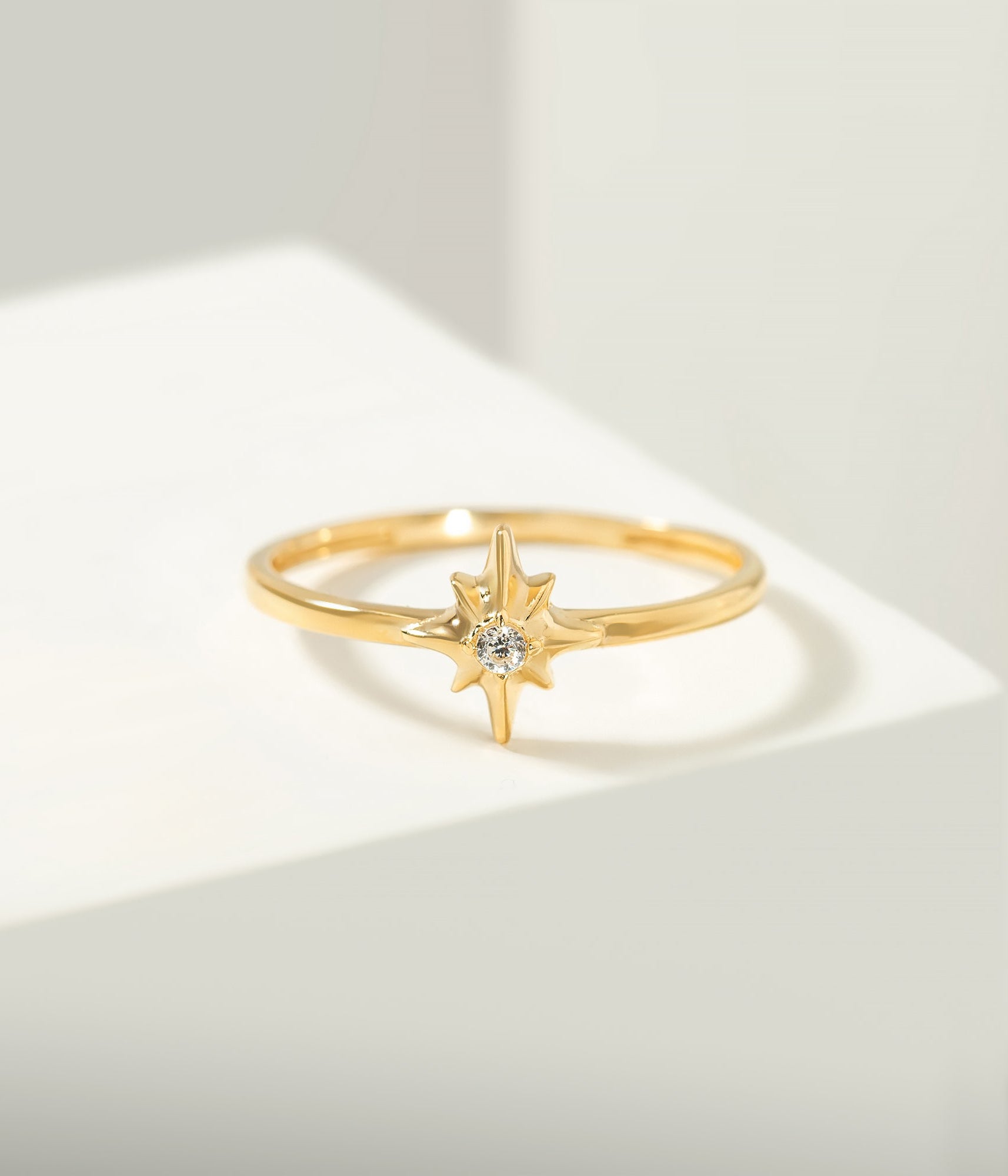 14K Compass Shaped Gold Ring - Rings