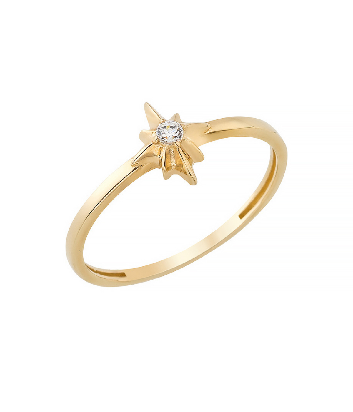 14K Compass Shaped Gold Ring - Rings