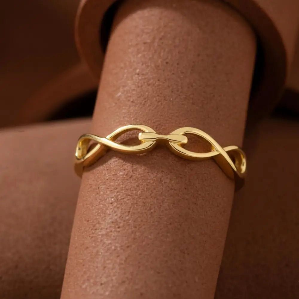 14K Gold Braided Band Handcrafted Delicate Ring for Women Elegant Jewelry Gift