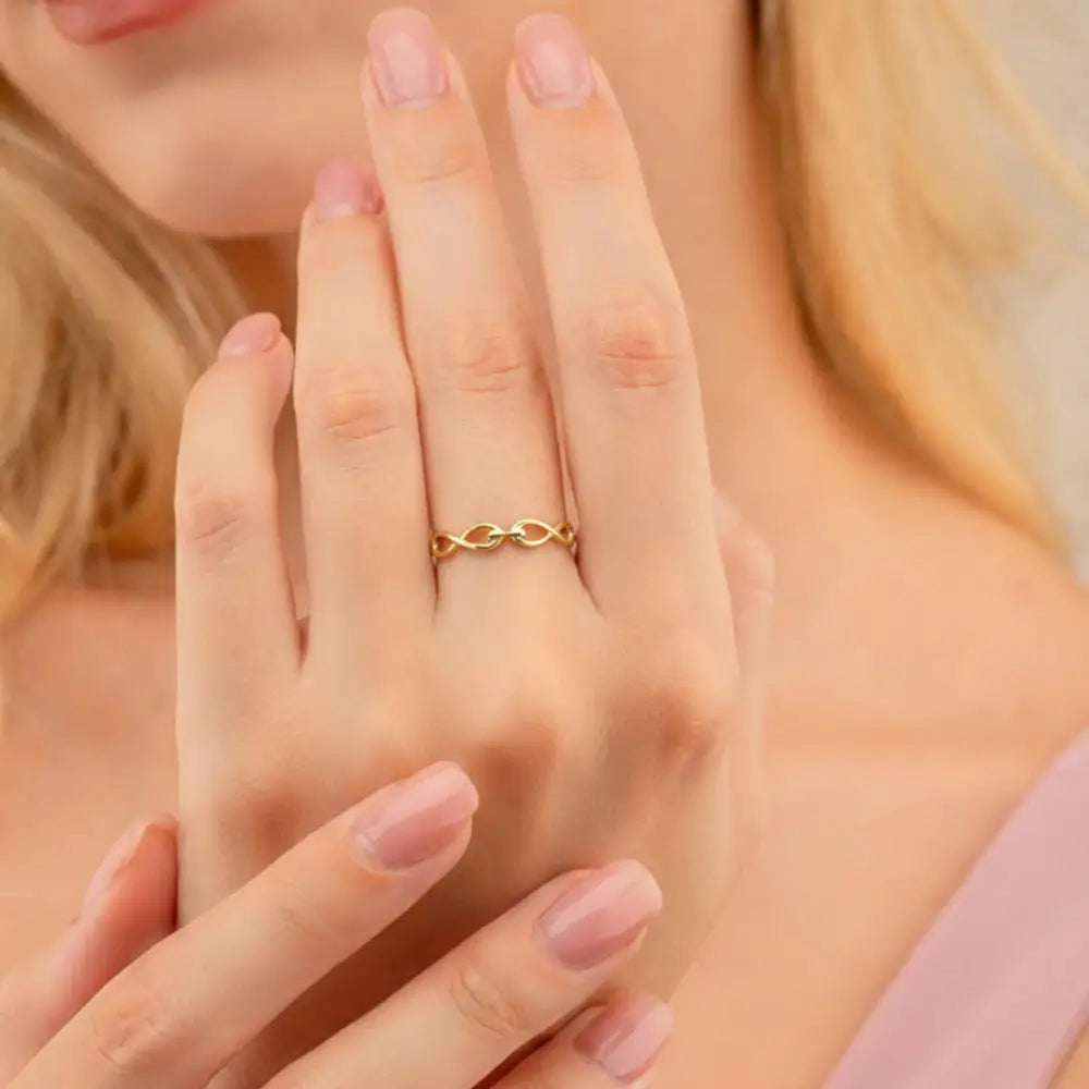 14K Gold Braided Band Handcrafted Delicate Ring for Women Elegant Jewelry Gift