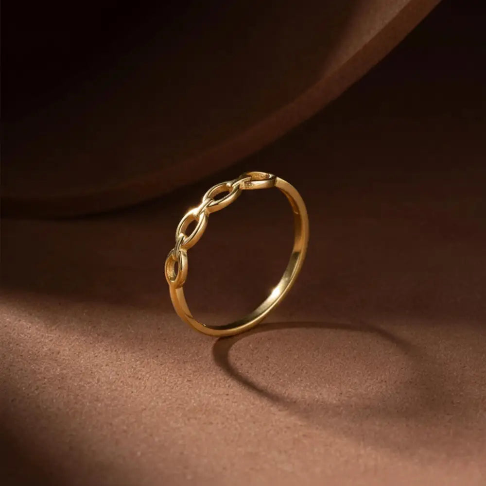 14K Gold Braided Band Handcrafted Delicate Ring for Women Elegant Jewelry Gift