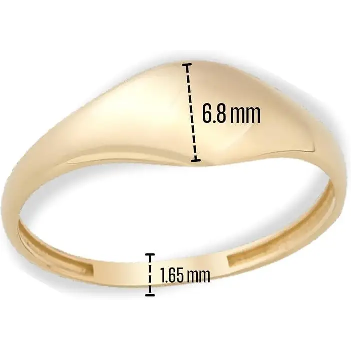 14K Gold Dome Ring for Women Minimal Plain Gold Band Classic Polished Jewelry
