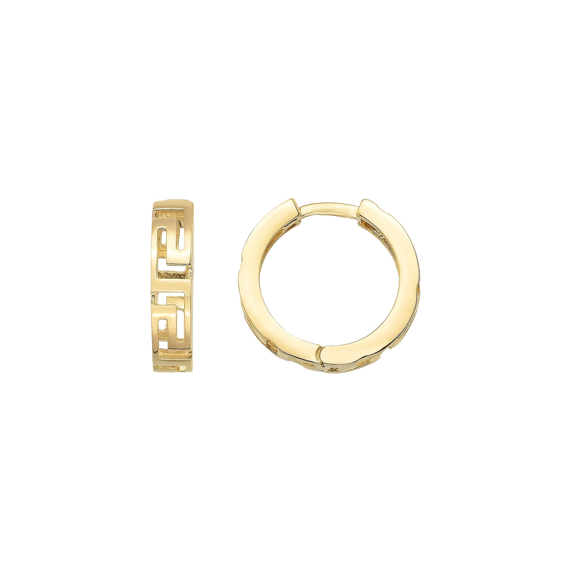 Here’s greek key earrings hoops huggie earring 14K solid gold. As a wide infinity greek key symbol huggy hoop earrings adding sophistication and sparkle to any outfit. The infinity key earring is ideal for stacking or wearing alone. Discover the luxury of our greek pattern gold and large hoop earrings gift for her birthday or anniversary ceremony. If you re looking for 14k solid gold hoop and everyday wear hoops, here is the wide greek hoops and meander earrings for yourself.