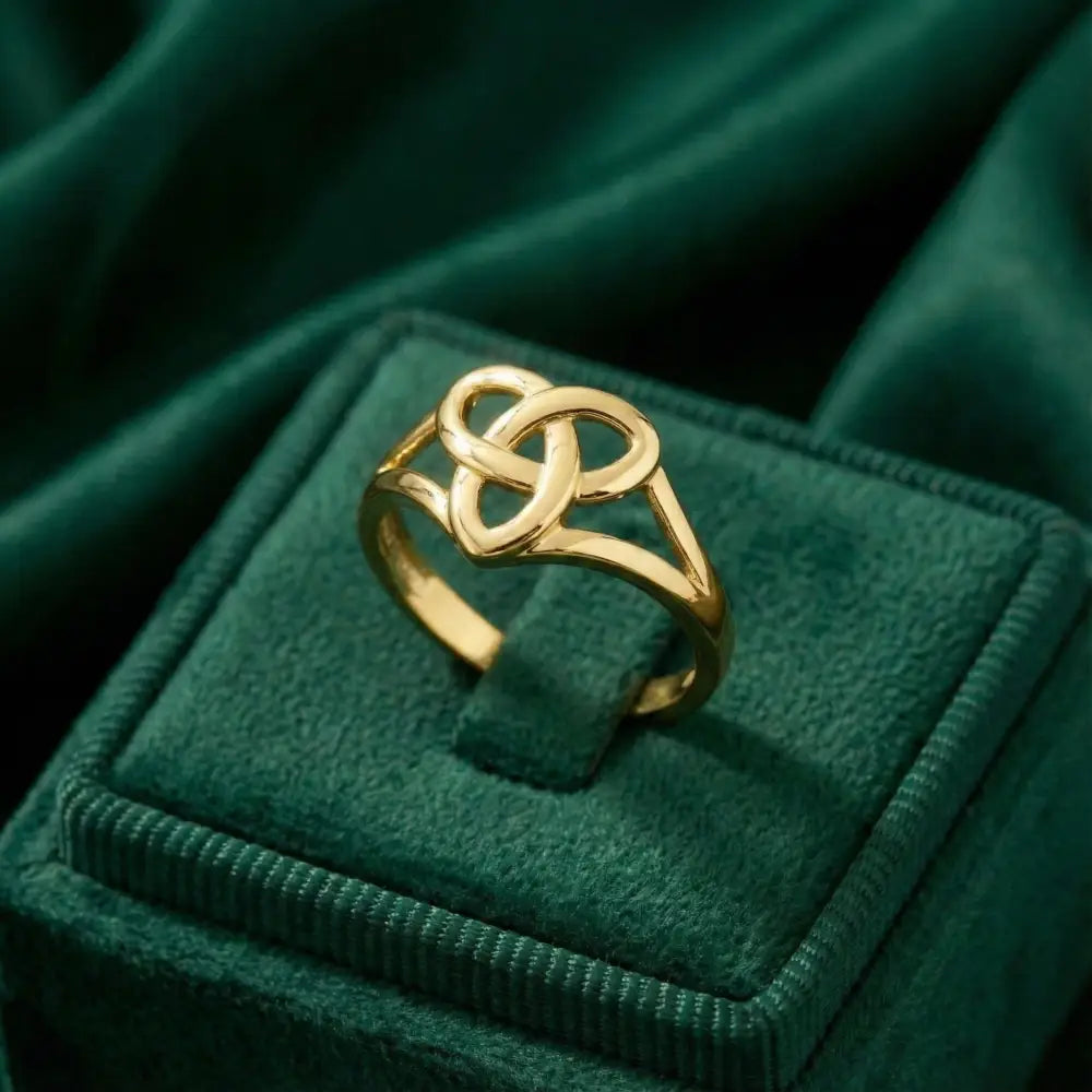 14K Gold Infinity Interlocking Trinity Ring Minimal Modern Jewelry for Women