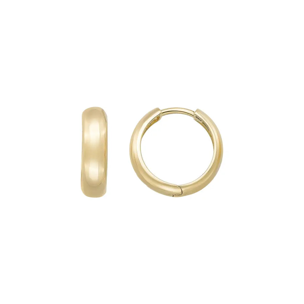 14K Gold Minimal Huggie Hoop Earrings – Trendy Stacking Set of 2 Earrings - Hoop Earrings