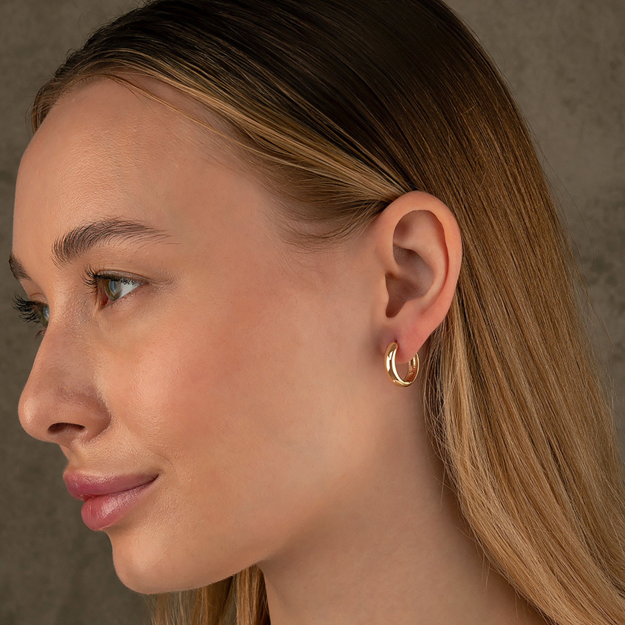 14K Gold Minimal Huggie Hoop Earrings – Trendy Stacking Set of 2 Earrings - Hoop Earrings