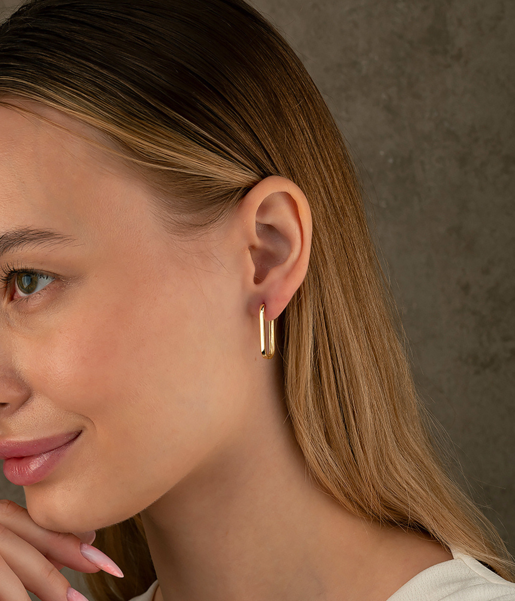 14K Gold Oval Hoop Earrings – Tiny Rectangular Huggies in 16mm 19mm 24mm - Hoop Earrings