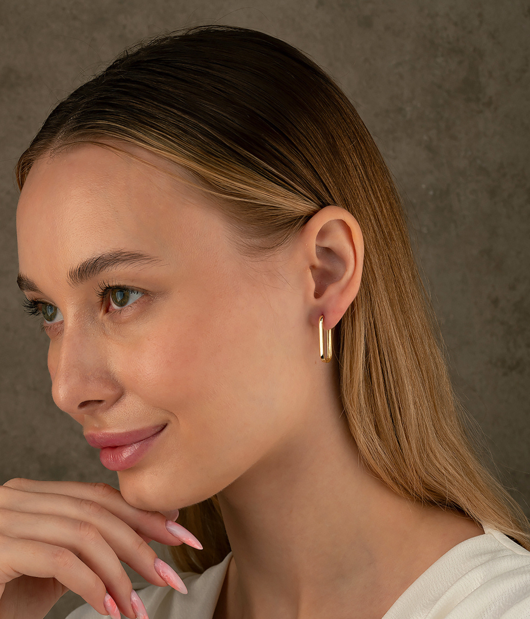 14K Gold Oval Hoop Earrings – Tiny Rectangular Huggies in 16mm 19mm 24mm - Hoop Earrings