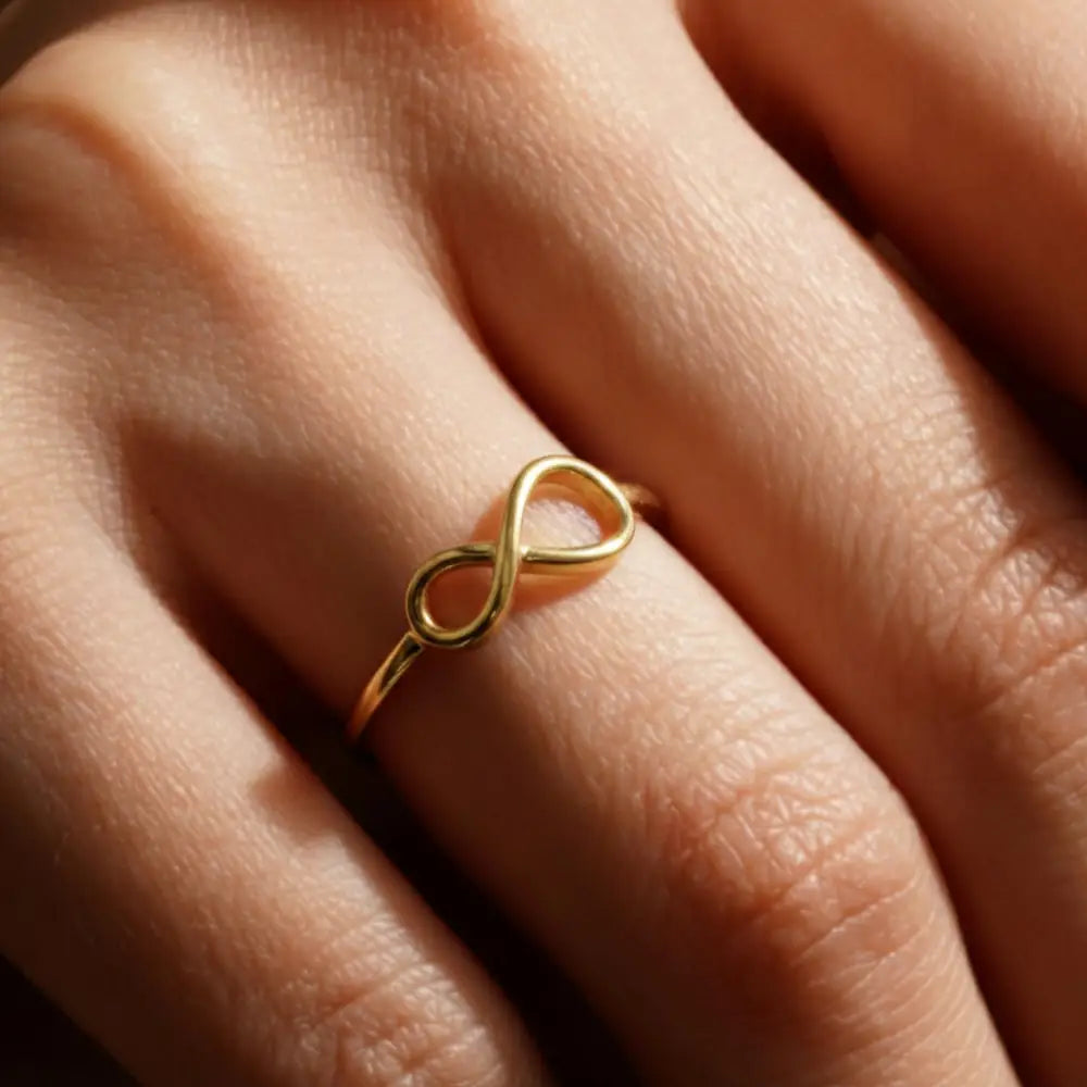 14K Handmade Gold Infinity Ring Elegant Minimalist Design Timeless Symbol of Eternity