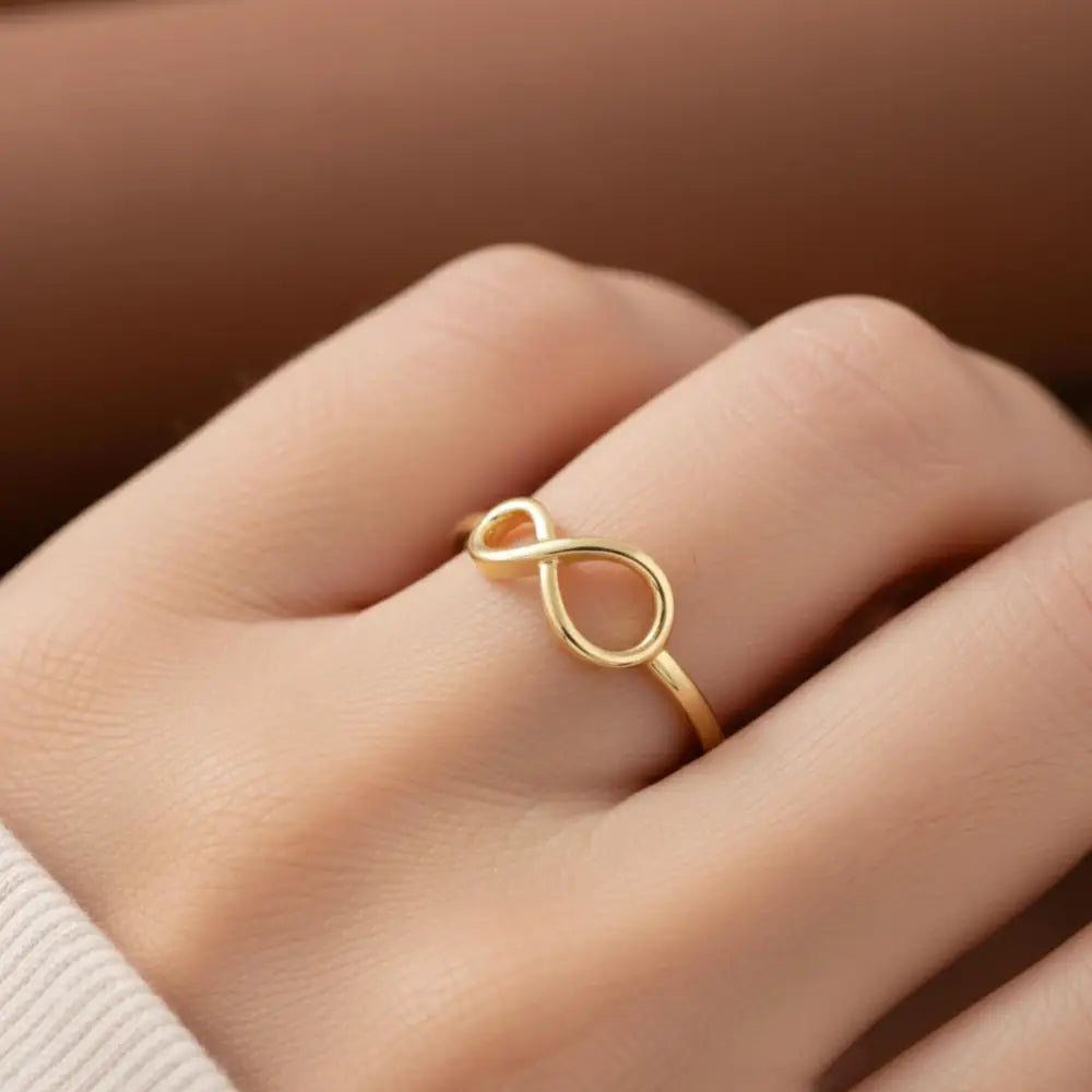 14K Handmade Gold Infinity Ring Elegant Minimalist Design Timeless Symbol of Eternity