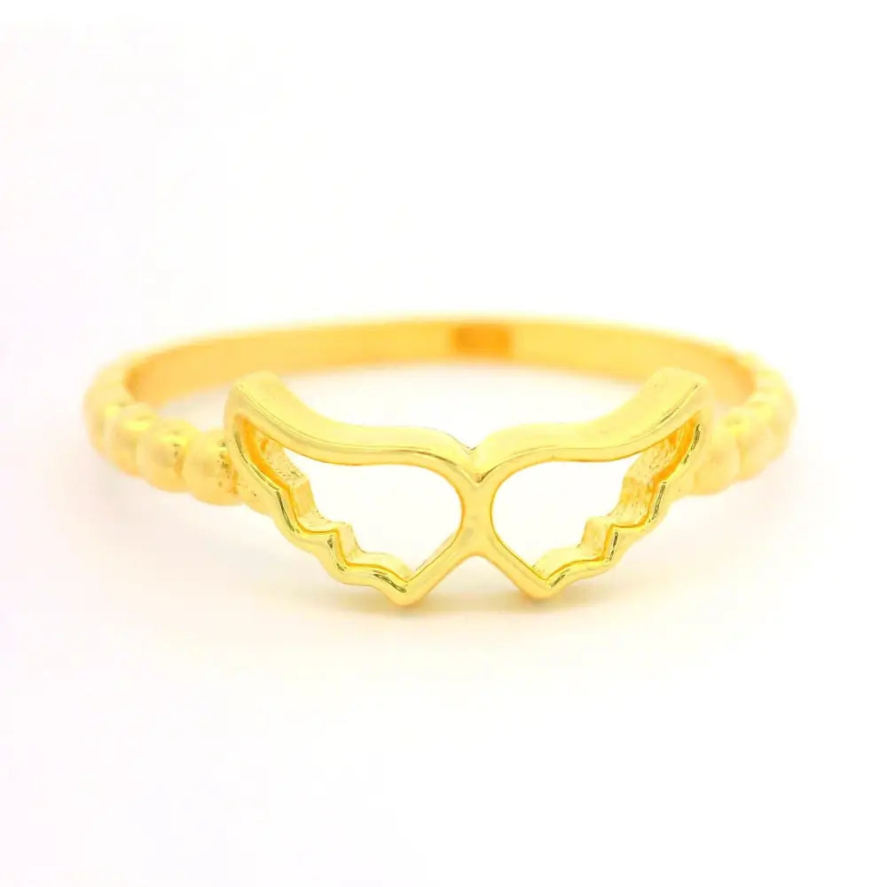 14K Solid Gold Angel Wings Ring: Sentimental Symbolic Love Forever Ring Guardian Christmas Gift