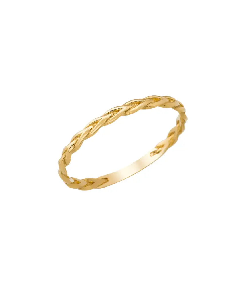 14K Solid Gold Braided Ring - Rings