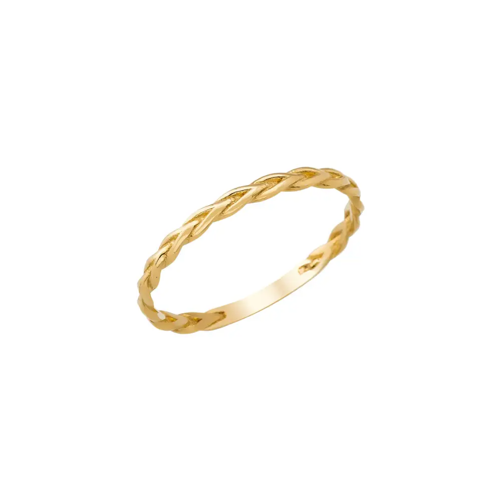 14K Solid Gold Braided Ring - Rings