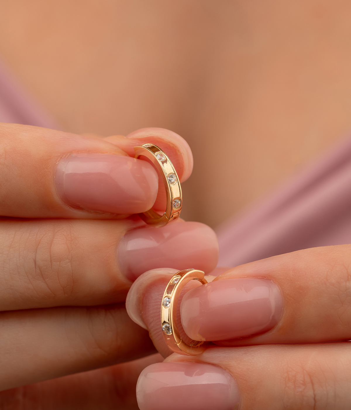 14K Solid Gold Dainty Earrings - Earrings