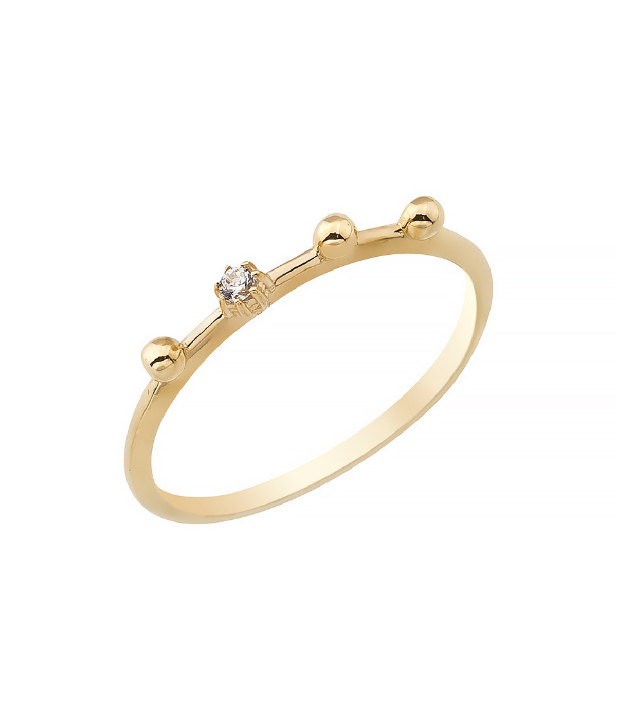 14K Solid Gold Dainty Stackable Ring - Women