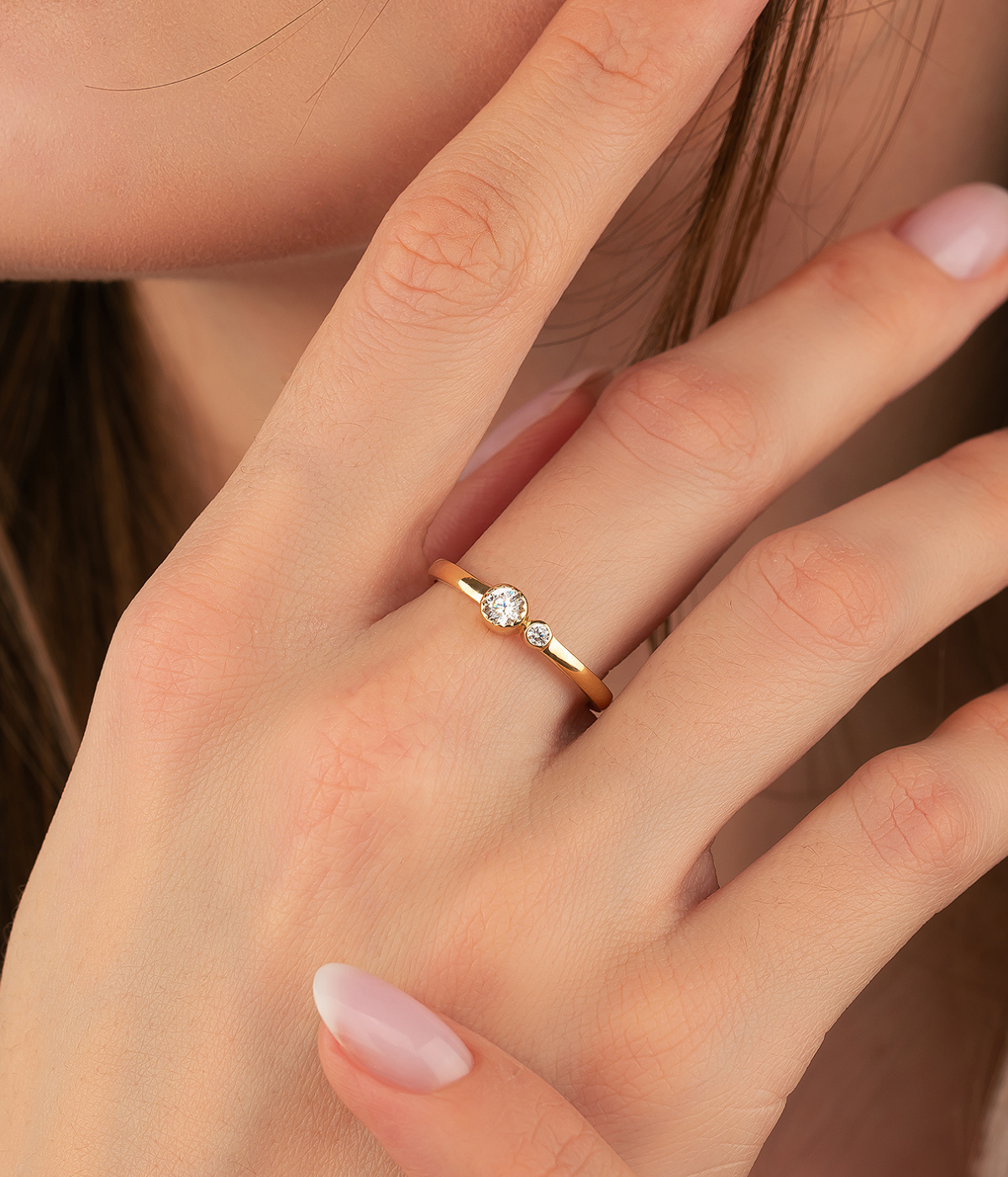 14K Solid Gold Double Birthstone Ring - Rings