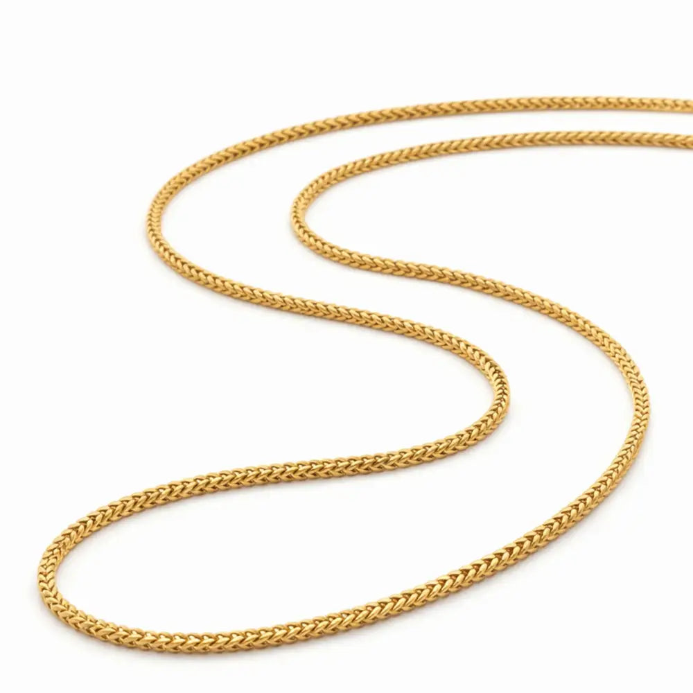 14K Solid Gold Franco Chain 1.15mm 18 inch Square Box Link Necklace Sturdy Pendant Chain Real Italian Gold Chain