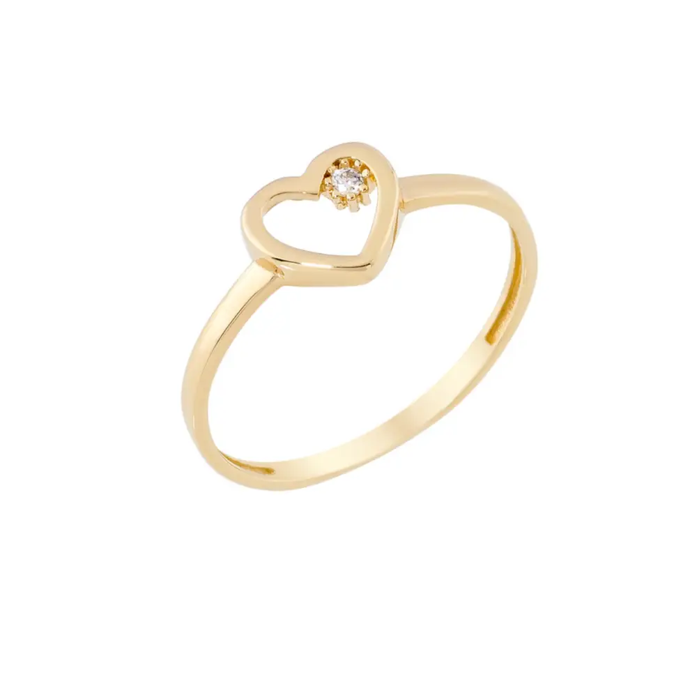 14k Solid Gold Heart Ring - 3 1/2 - Rings