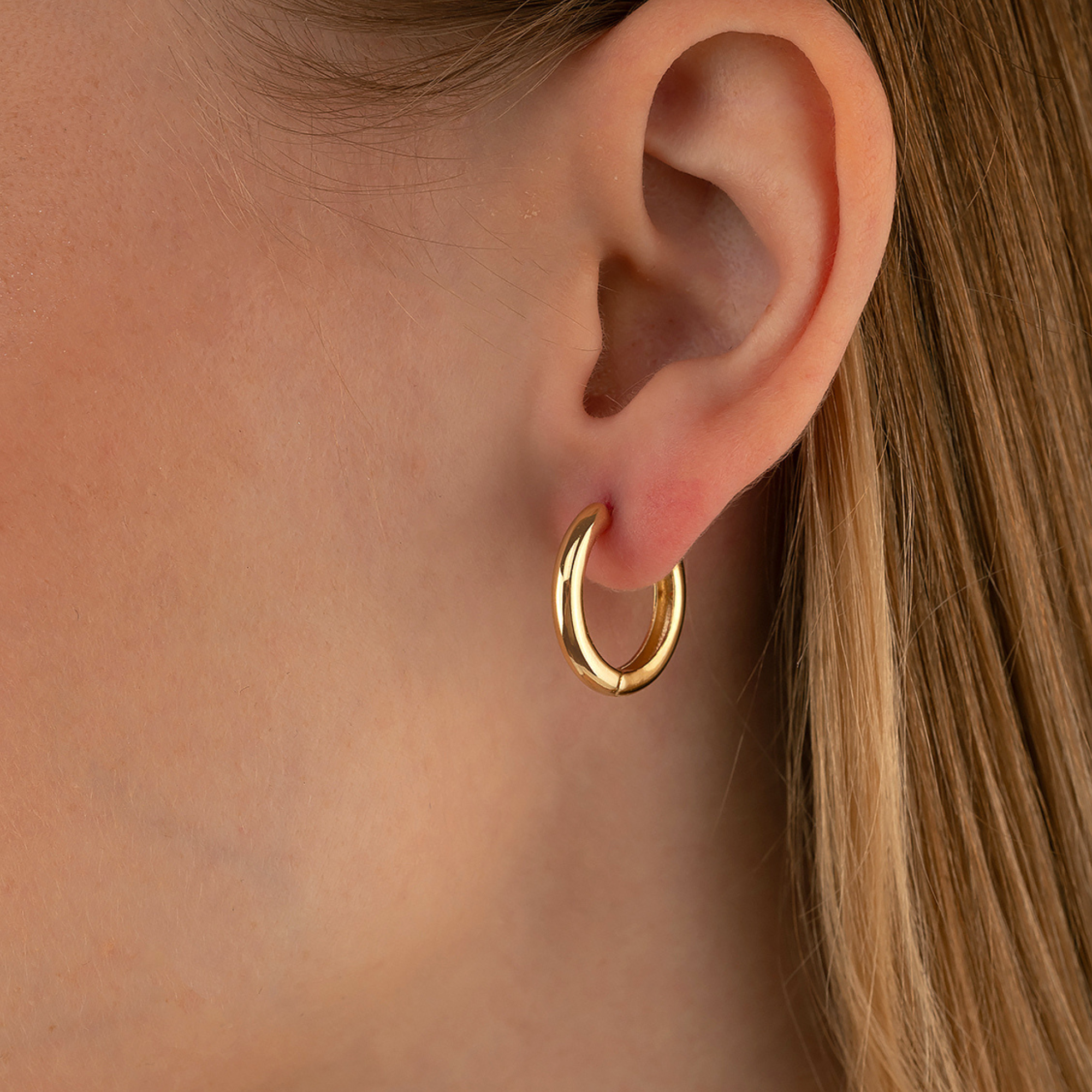 14K Solid Gold Huggie Hoop Earrings | Tiny Moon & Sun Design Hoops for Women - Hoop Earrings