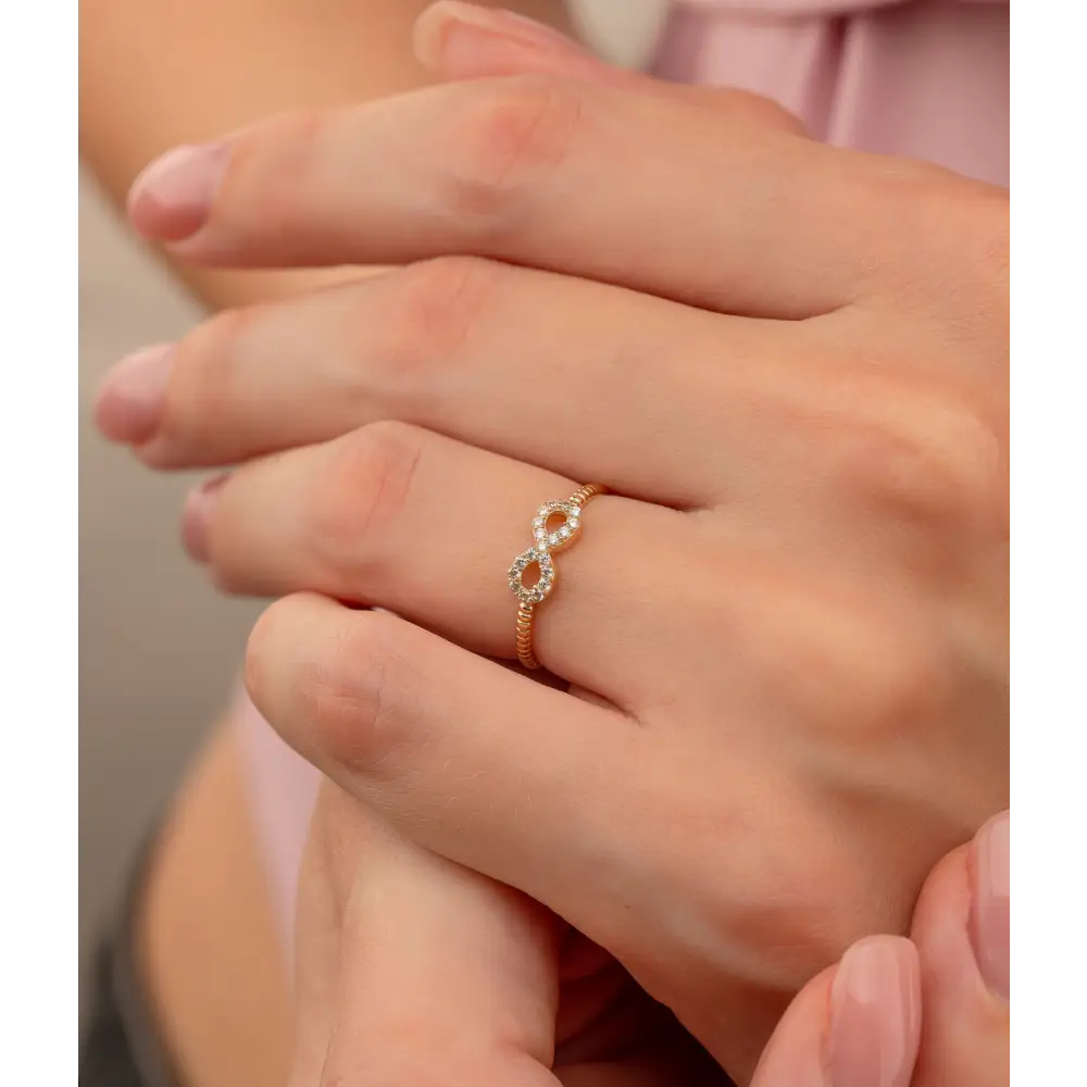 14k Solid Gold Infinity Ring - Rings