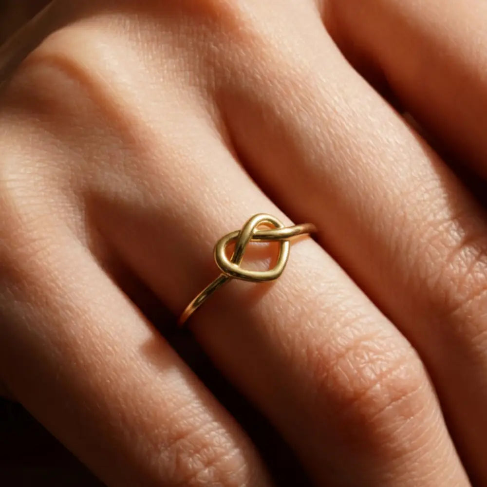 14K Solid Gold Knot Ring Elegant Handcrafted Jewelry for Women