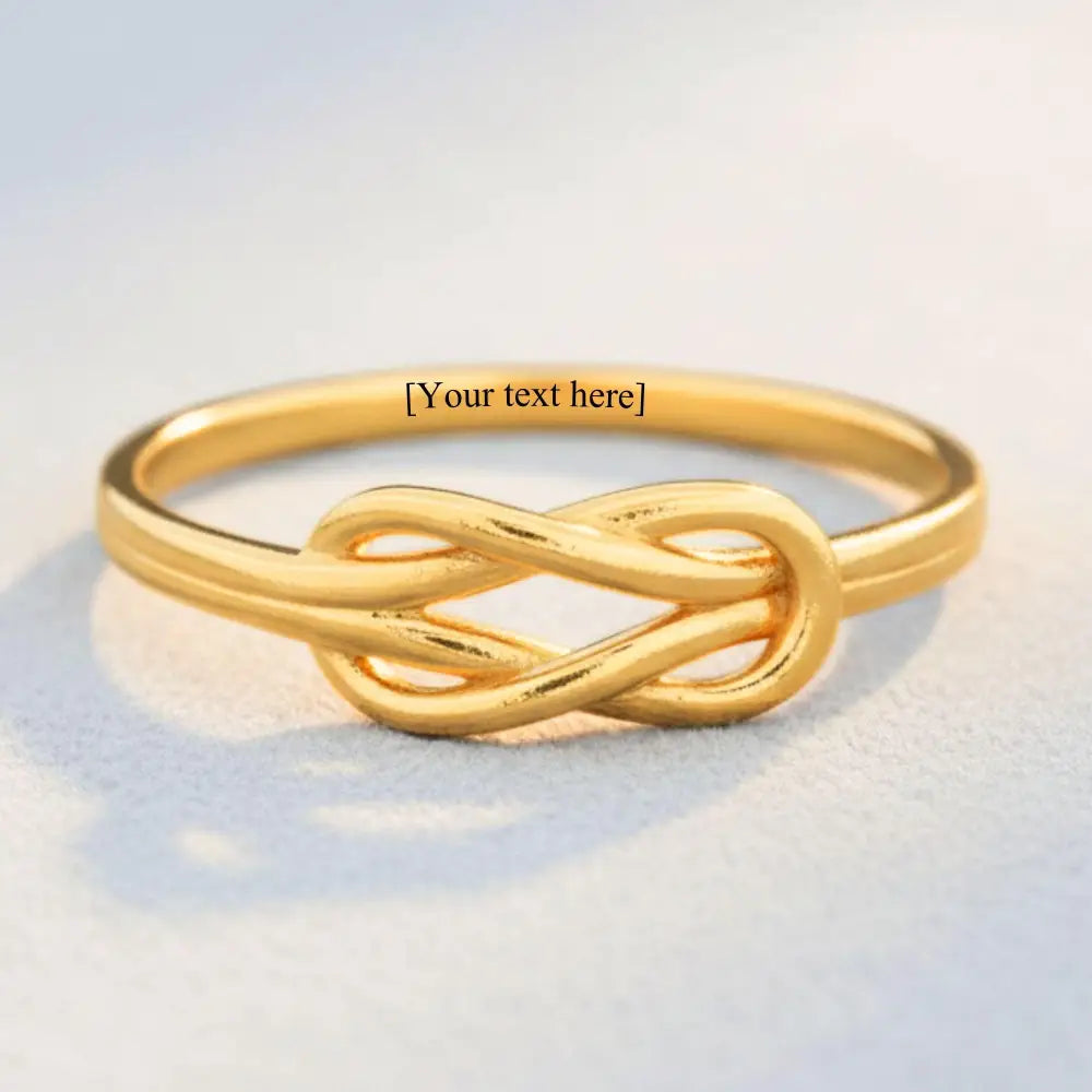 14k Solid Gold Knot Ring Minimalist Stacking Ring for Women Wedding Band