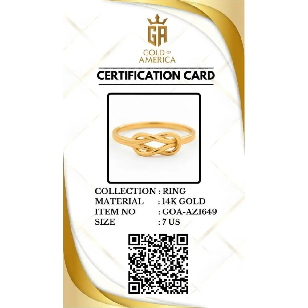 14k Solid Gold Knot Ring Minimalist Stacking Ring for Women Wedding Band