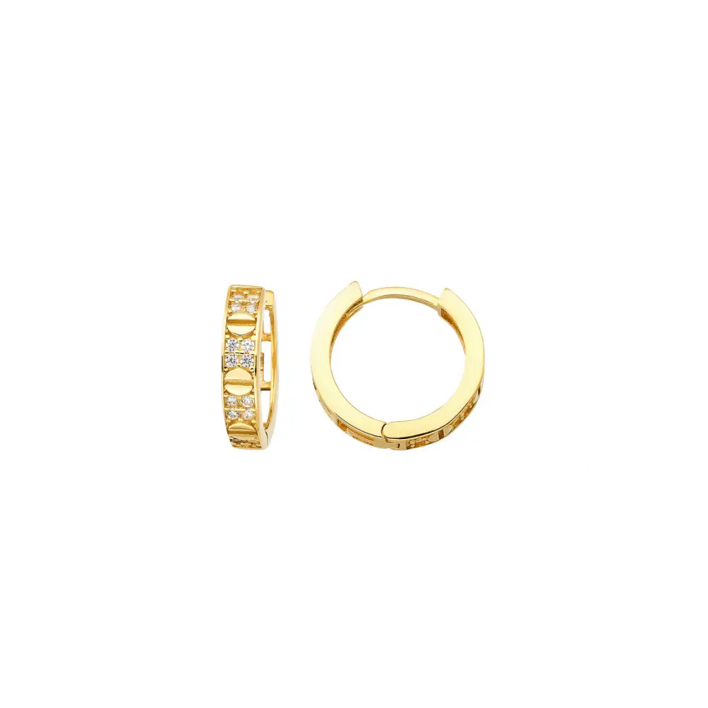 14K Solid Gold Minimalist Hoops Huggies Earrings - Earrings