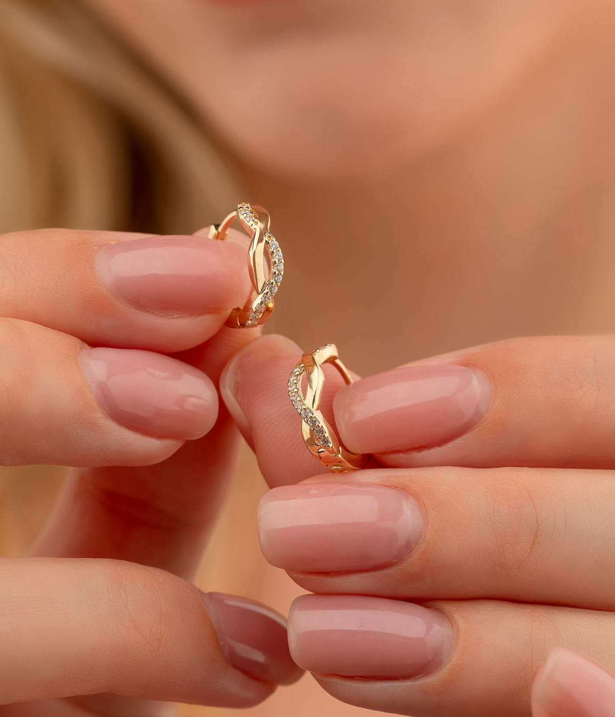 14K Solid Gold Minimalist Tiny Hoop Earrings - Earrings