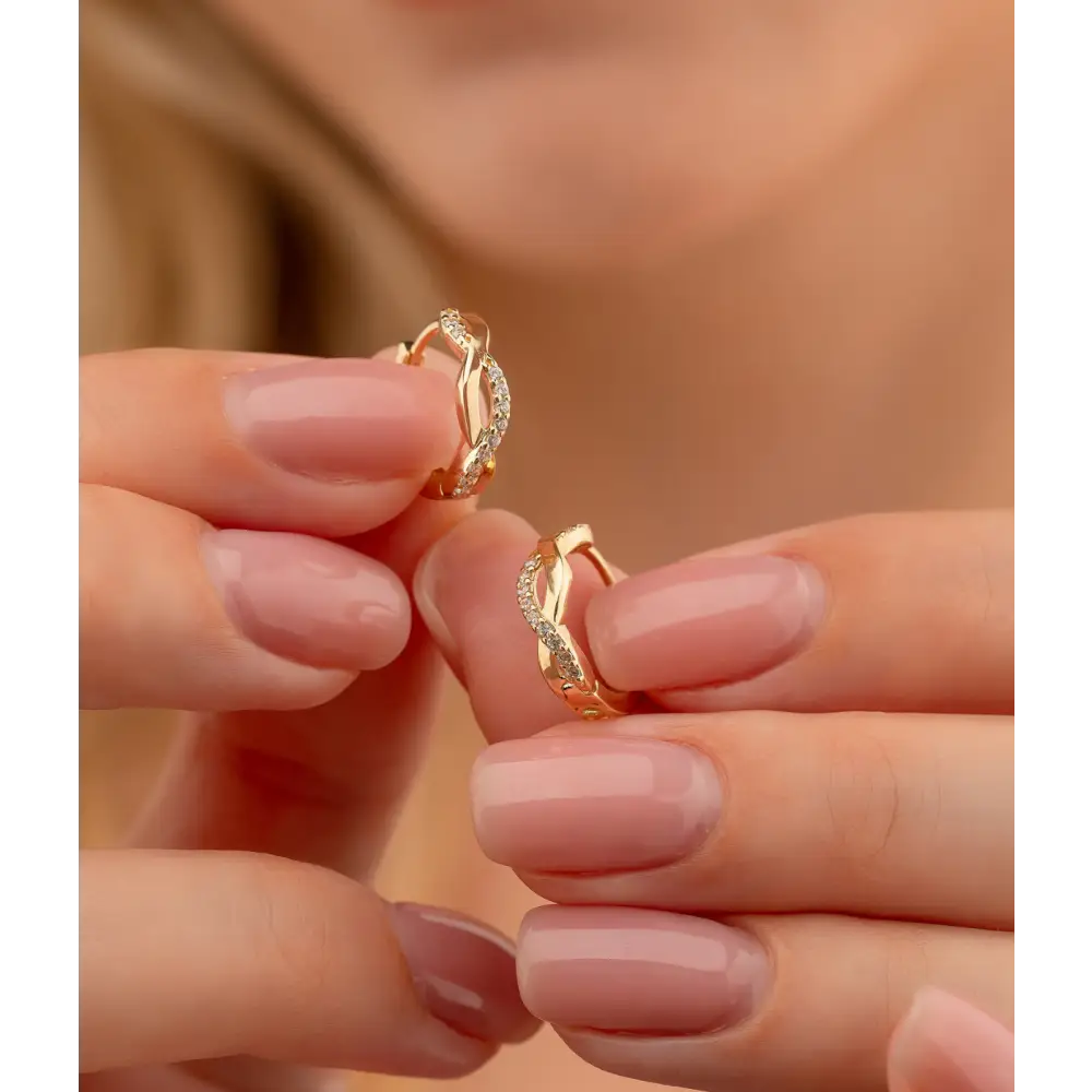 14K Solid Gold Minimalist Tiny Hoop Earrings - Earrings