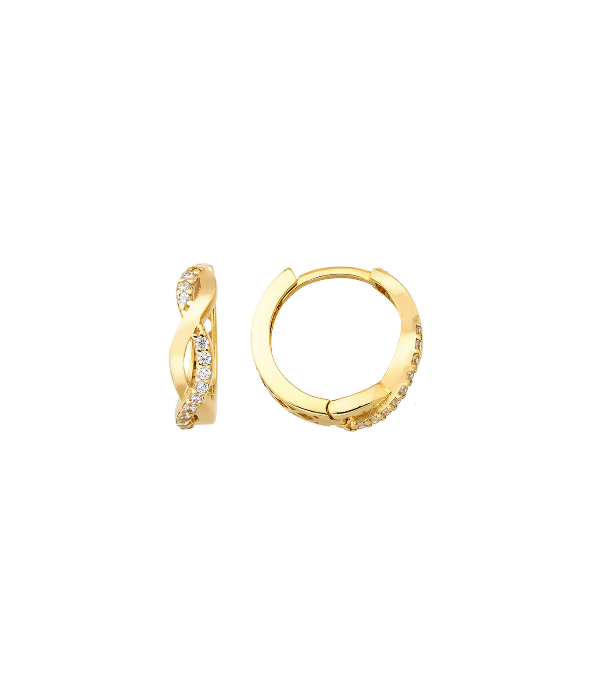 14K Solid Gold Minimalist Tiny Hoop Earrings - Earrings