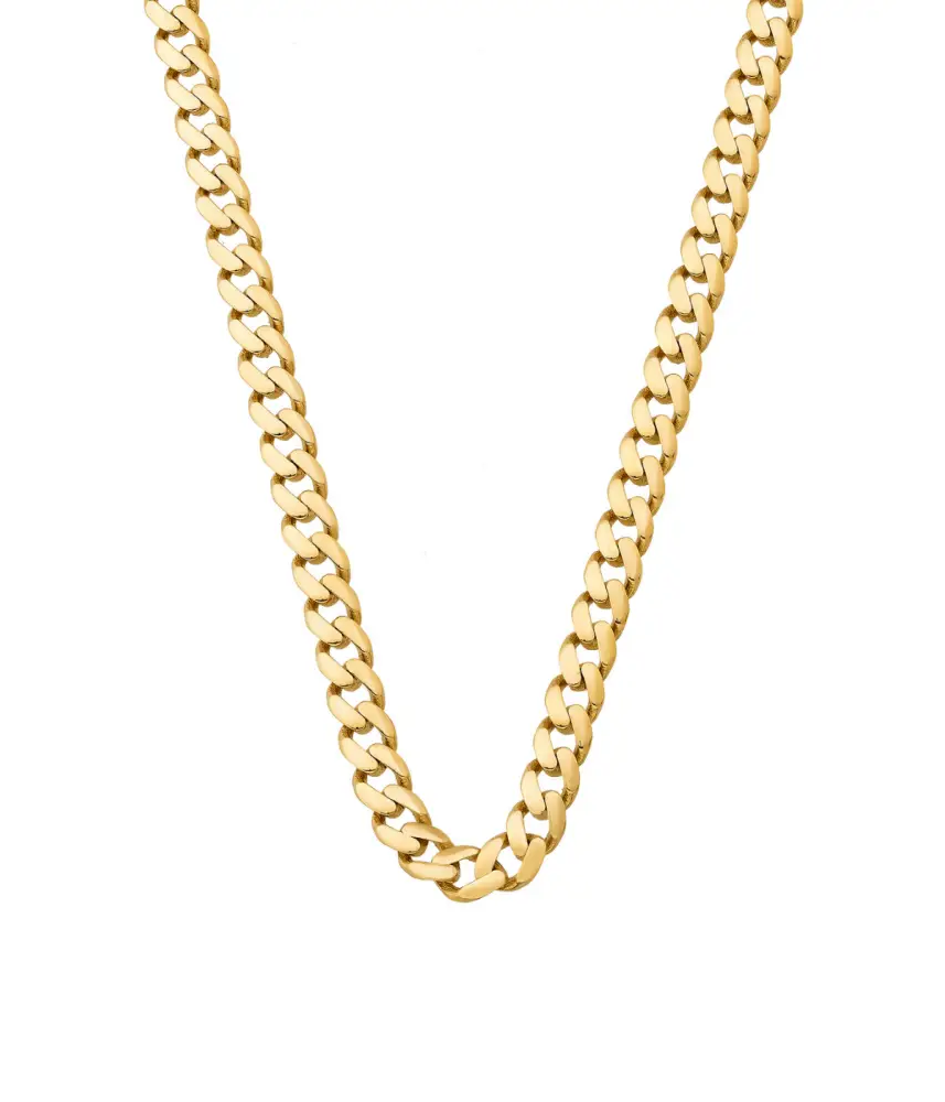 14K Solid Gold Monaco Chain Necklace 4 mm - Chains