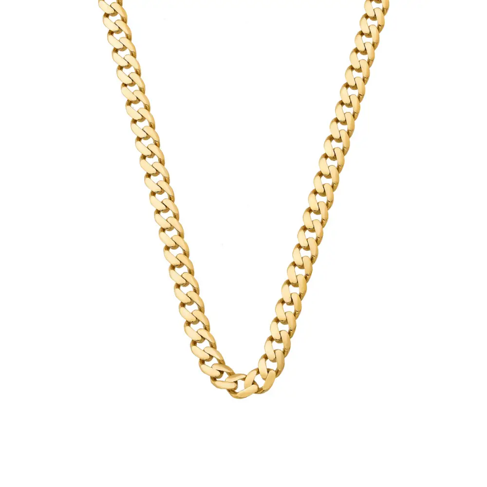 14K Solid Gold Monaco Chain Necklace 4 mm - Chains