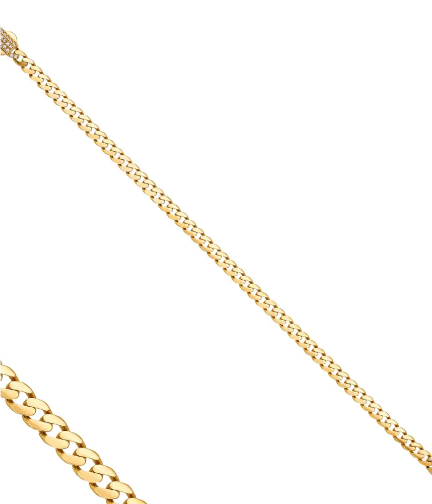 14K Solid Gold Monaco Chain Necklace 4 mm - Chains