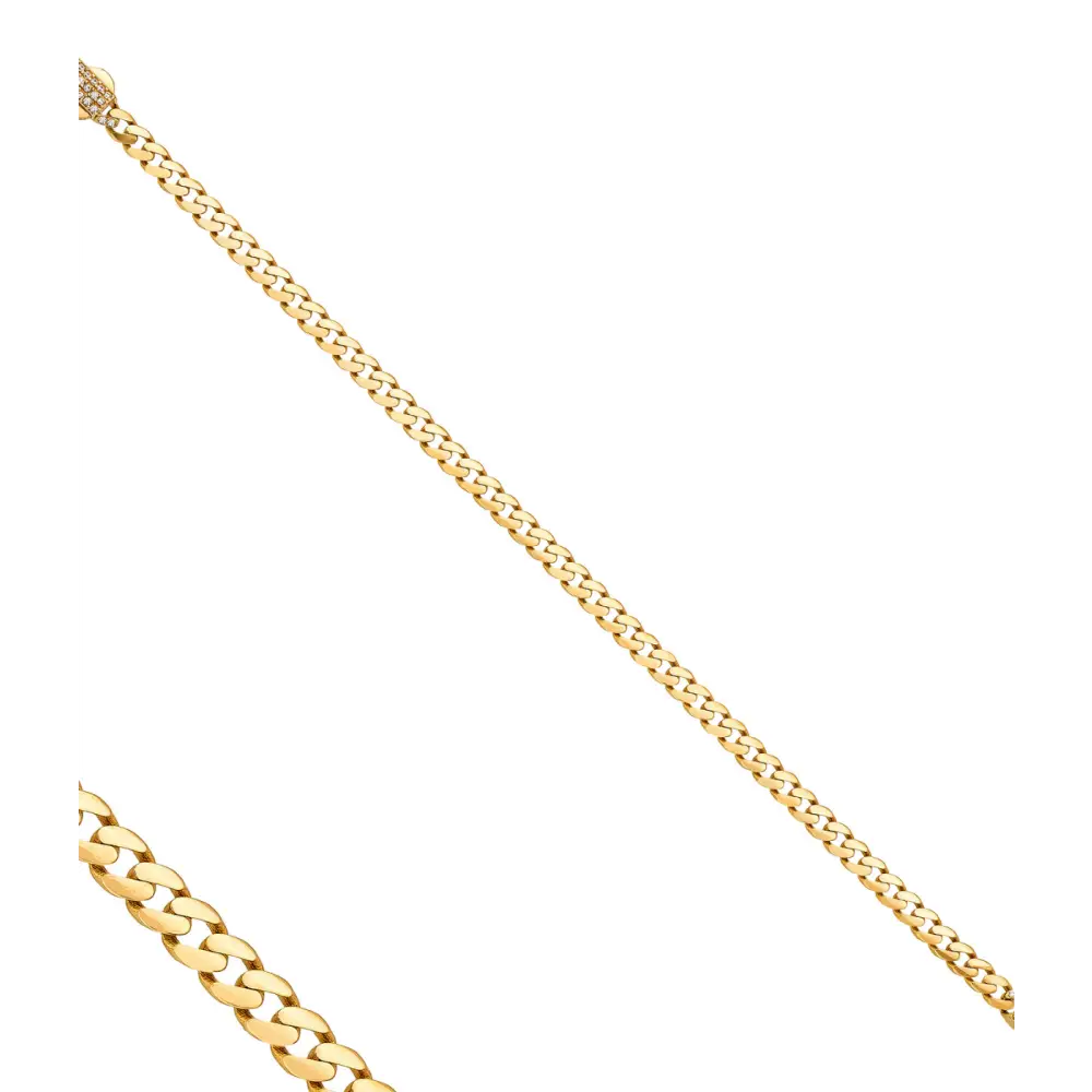 14K Solid Gold Monaco Chain Necklace 4 mm - Chains