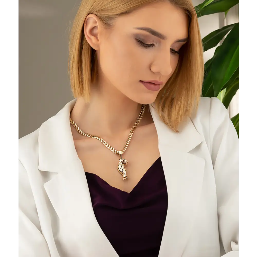 14K Solid Gold Panther Pendant - Pendants