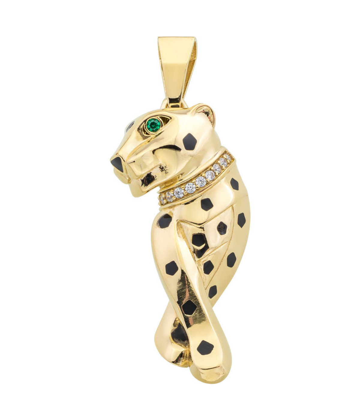 14K Solid Gold Panther Pendant - Pendants