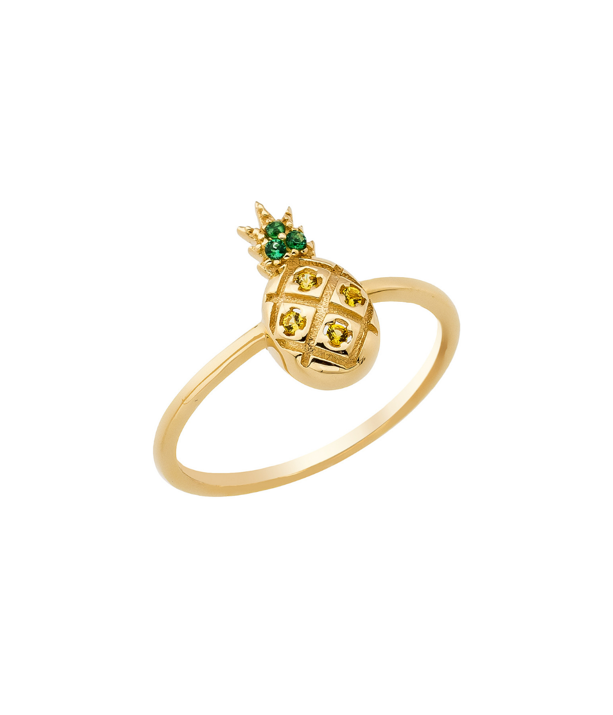 14K Solid Gold Pineapple Ring - Rings