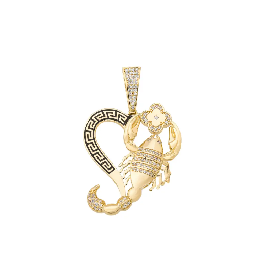 14k Solid Gold Scorpion Pendant Charm - Pendants