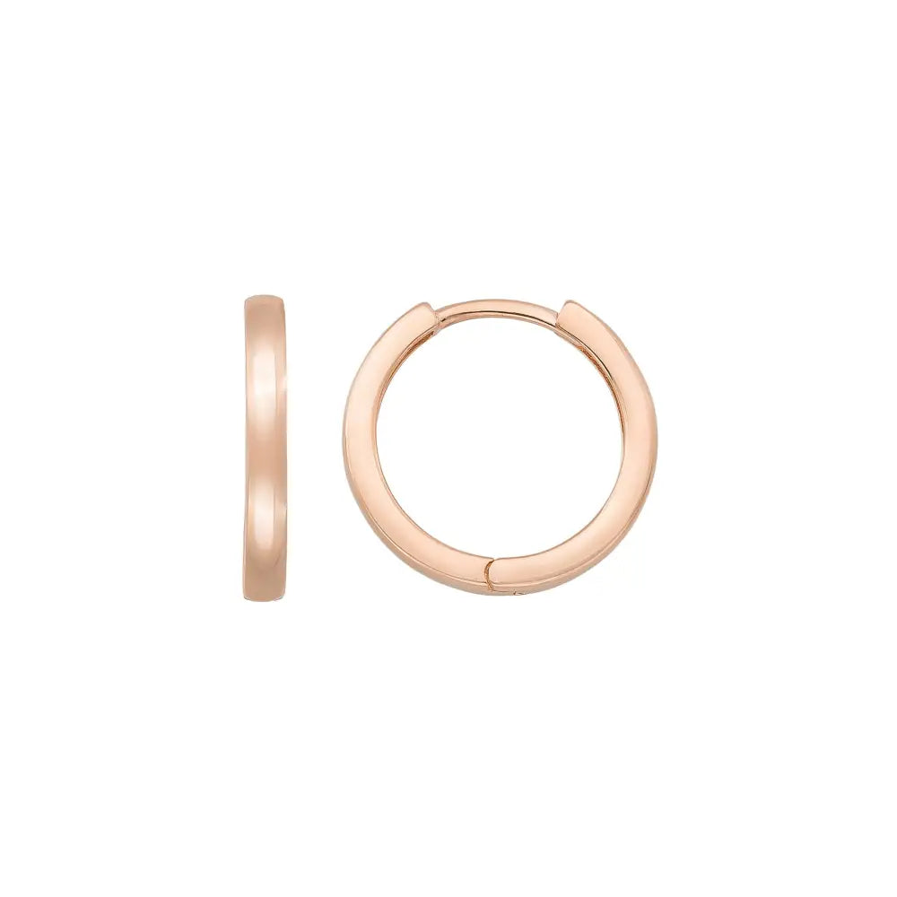 14K Solid Gold Small Hoop Earrings | Minimal Huggie Earrings for Everyday Wear - Hoop Earrings