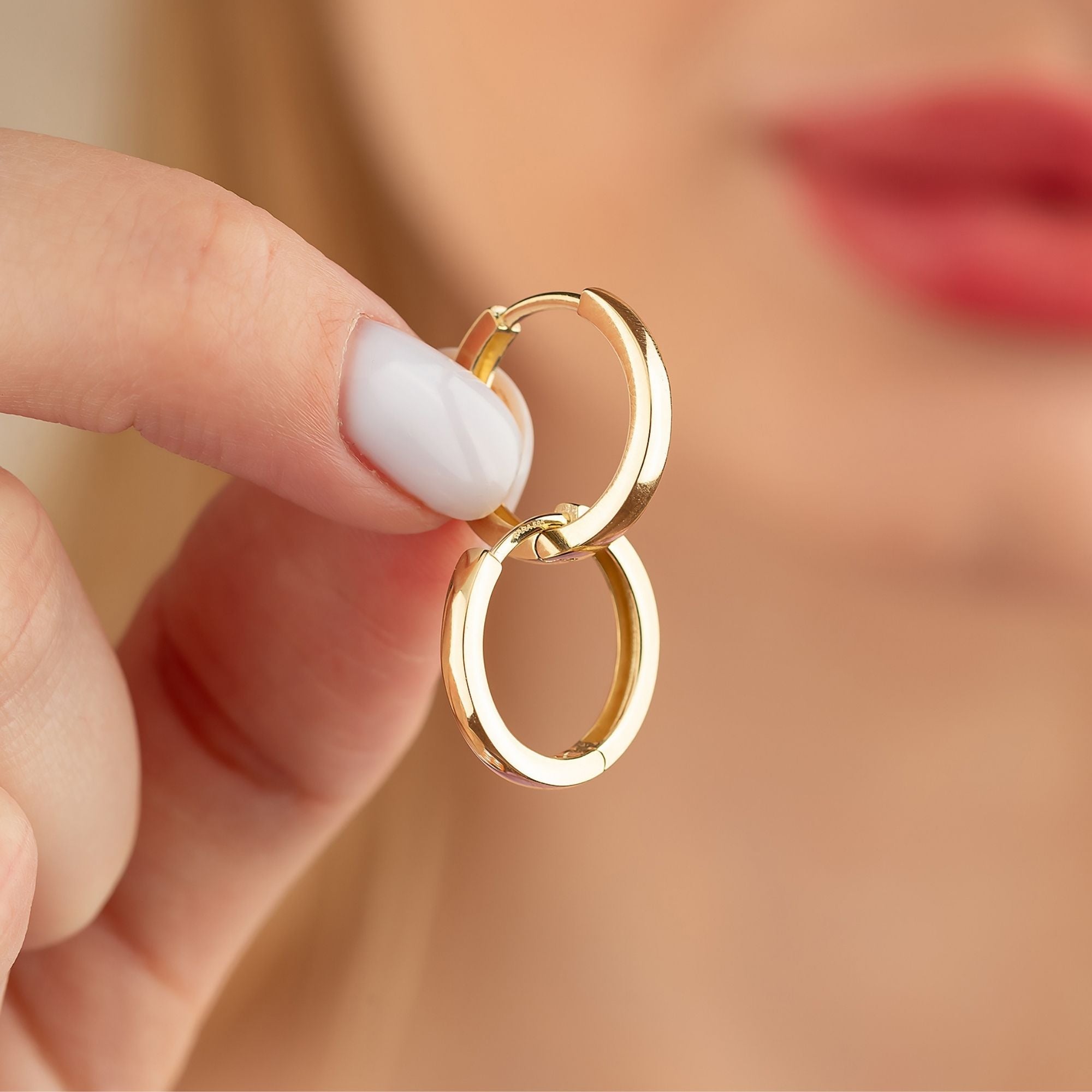 14K Solid Gold Small Hoop Earrings | Minimal Huggie Earrings for Everyday Wear - Hoop Earrings