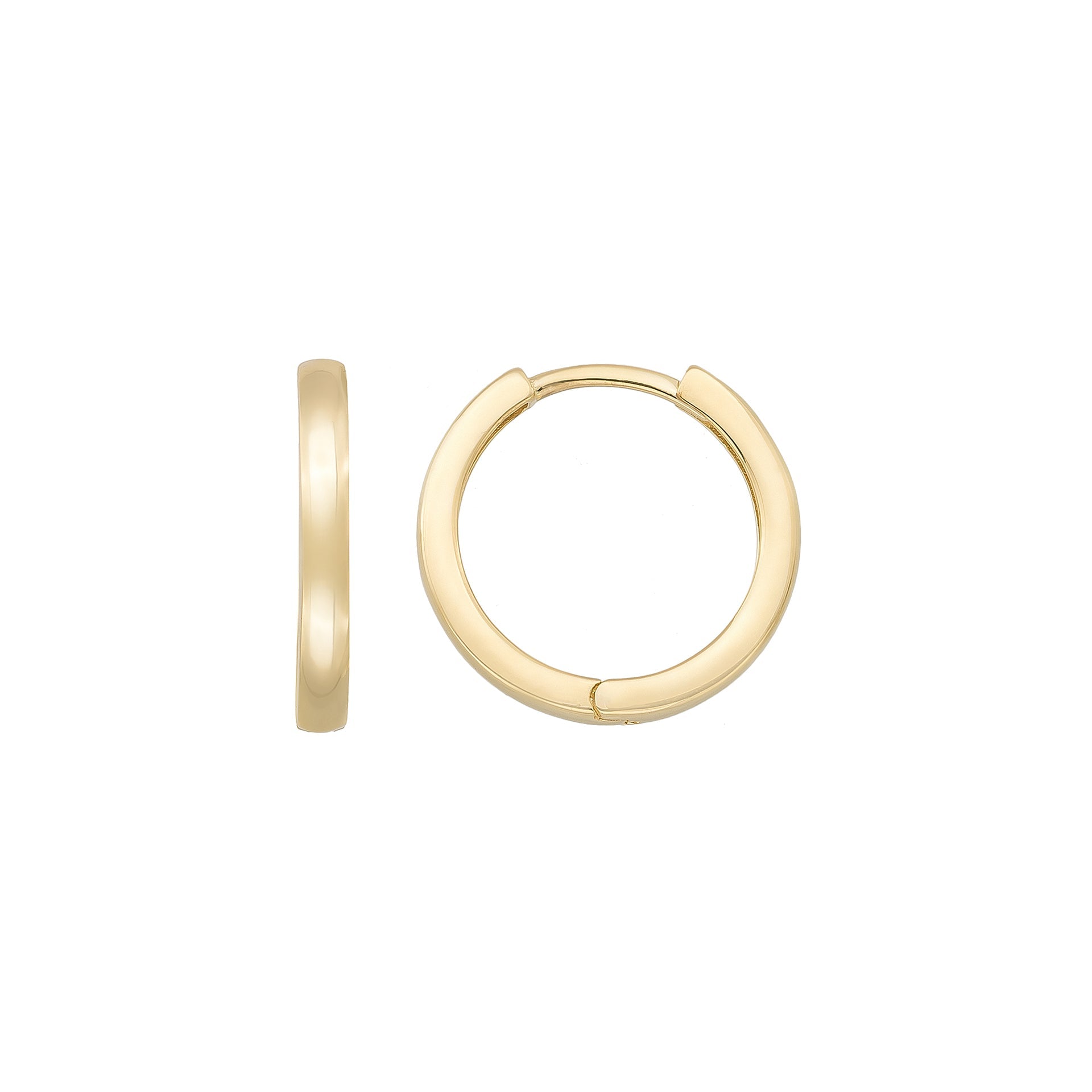 14K Solid Gold Small Hoop Earrings | Minimal Huggie Earrings for Everyday Wear - Hoop Earrings
