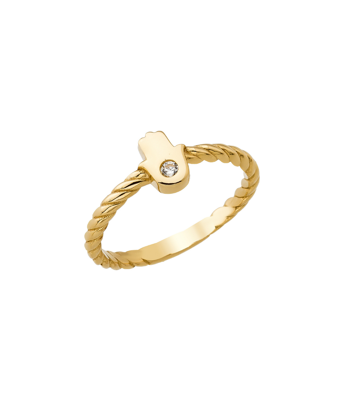 14K Solid Gold Twisted Ring - Rings