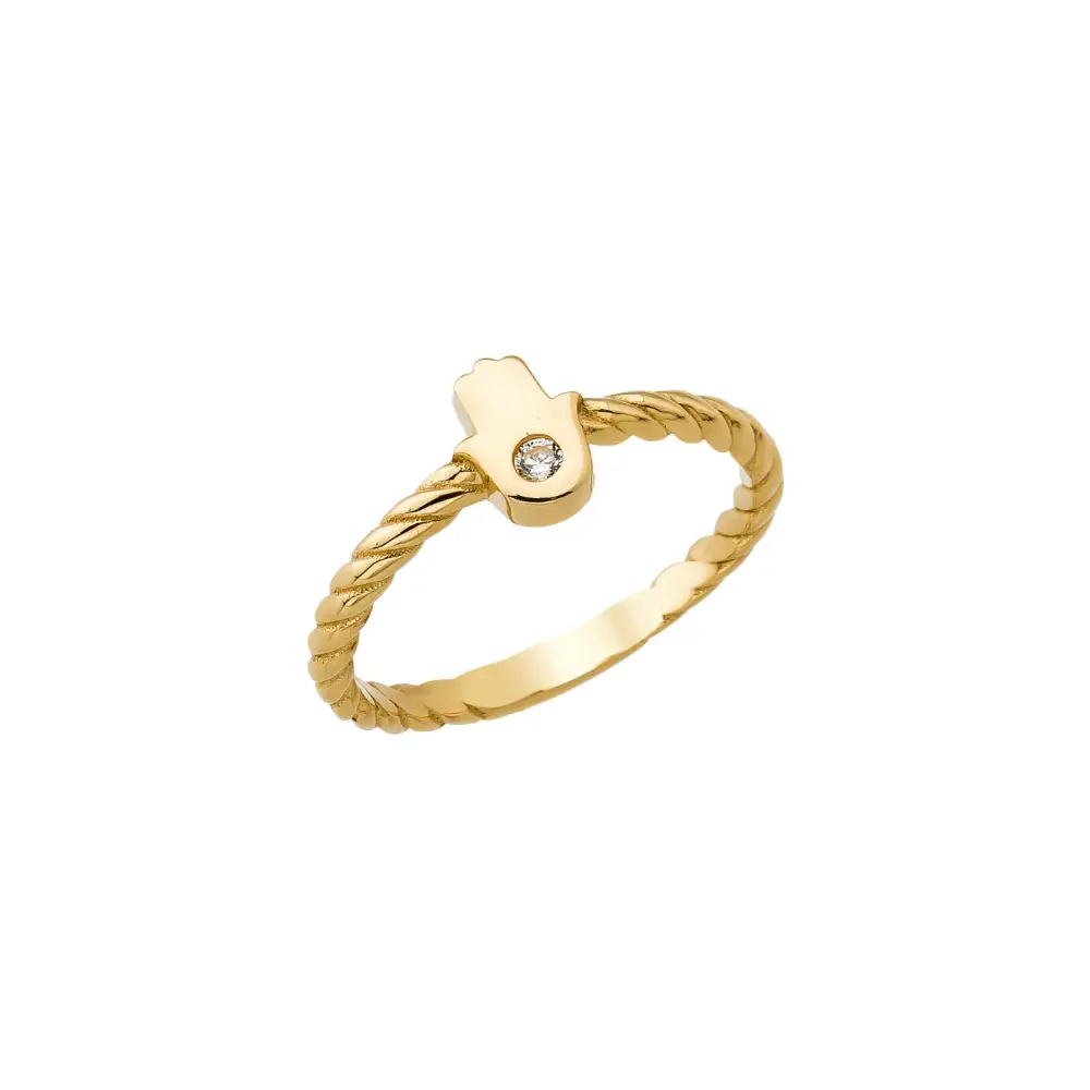 14K Solid Gold Twisted Ring - Rings