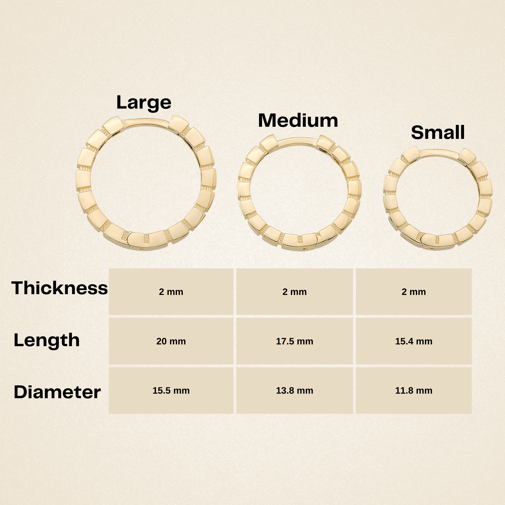 Beaded Huggies Hoop Earrings 14K Solid Gold | Ribbed Braided Statement Hoops Wedding Huggy Earrings for Women - Hoop