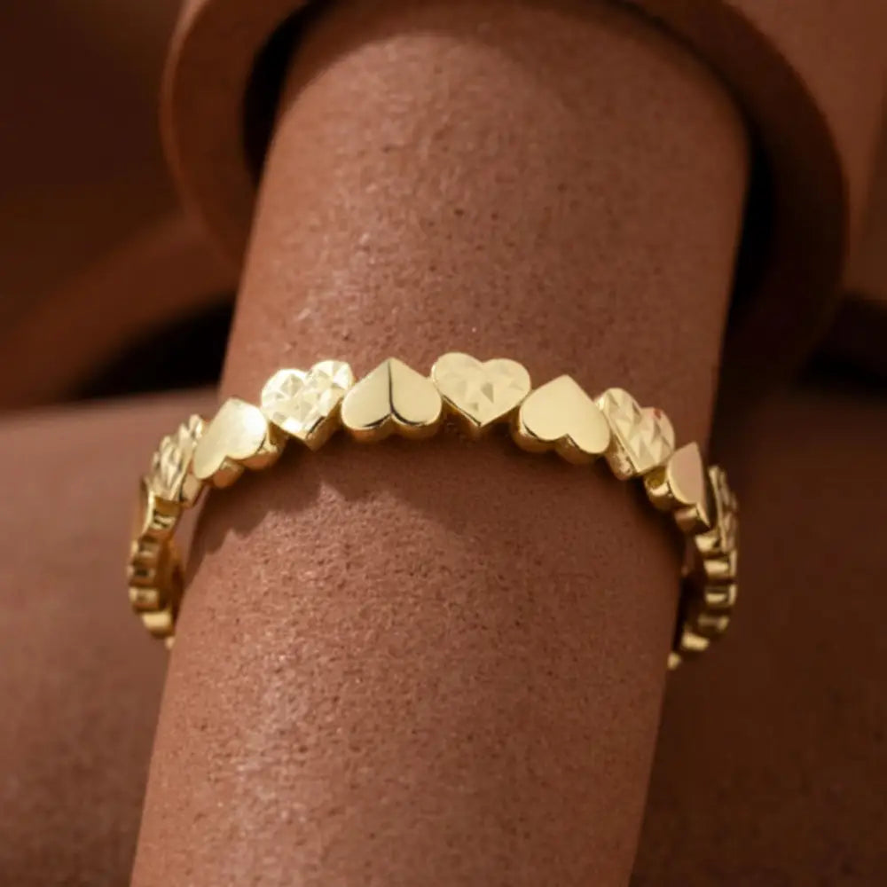 Handcrafted 14K Gold Heart Band Dainty Gold Jewelry Gift for Women by GoA