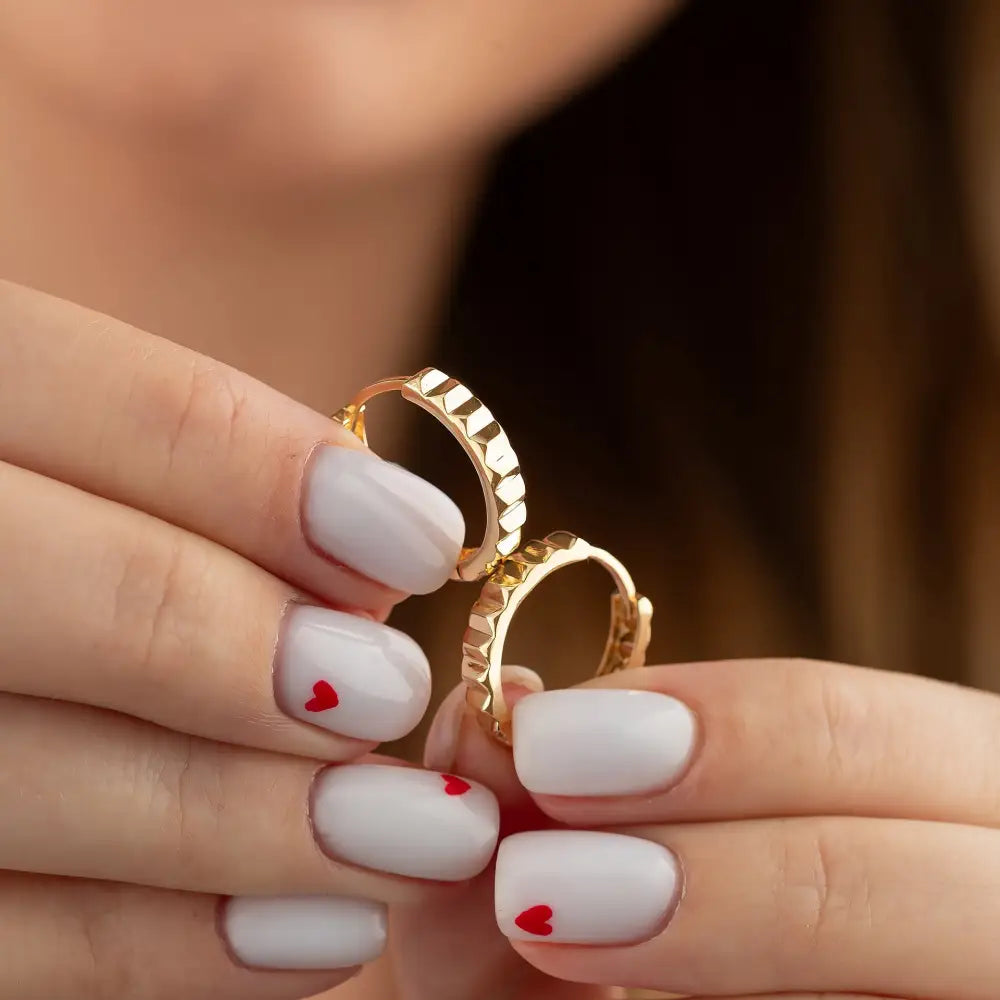 Handcrafted 14K Gold Pyramid Huggie Hoops Geometric Jewelry for Women - Hoop Earrings