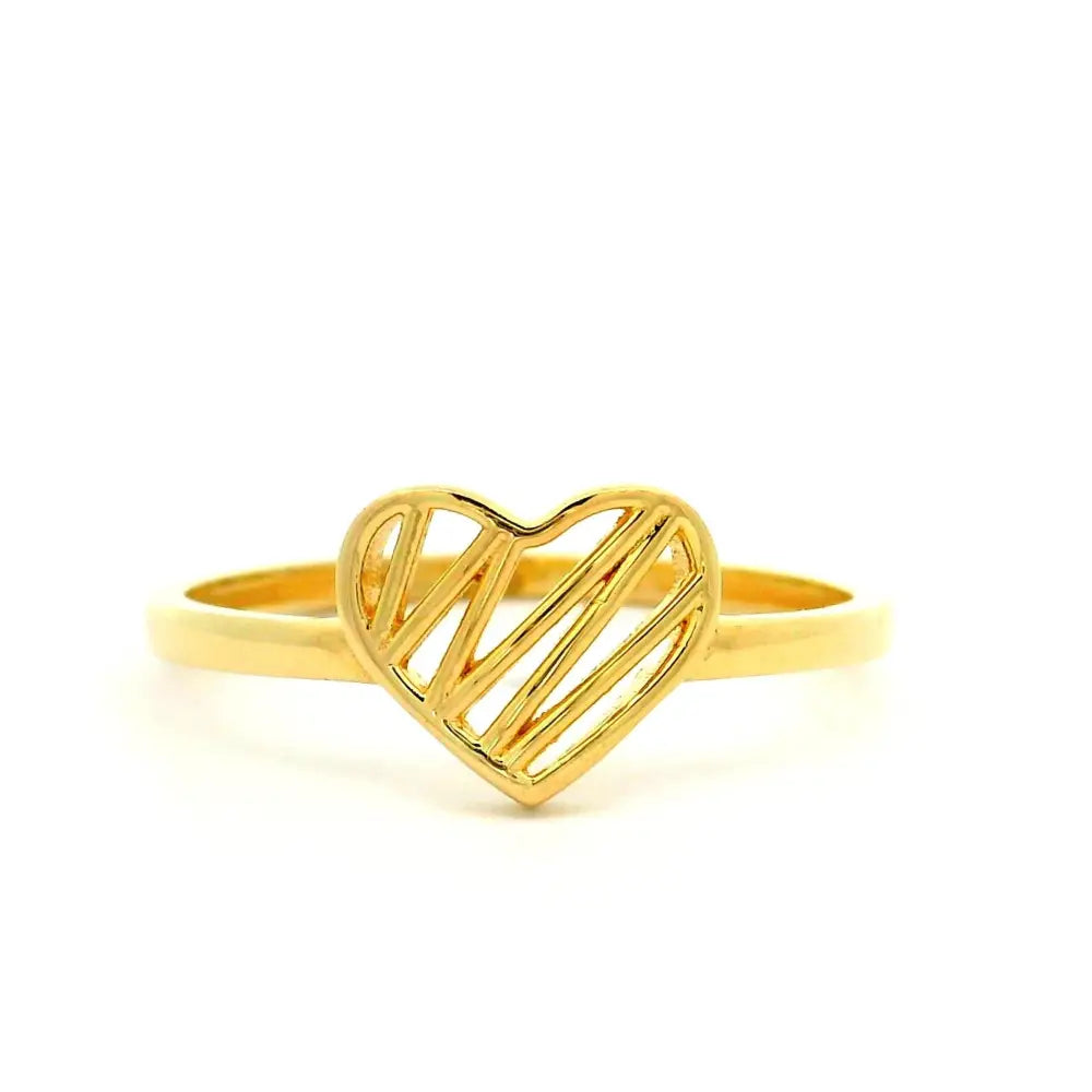 Personalized 14k Solid Gold Heart Ring Minimalist Band Custom Jewelry Gift