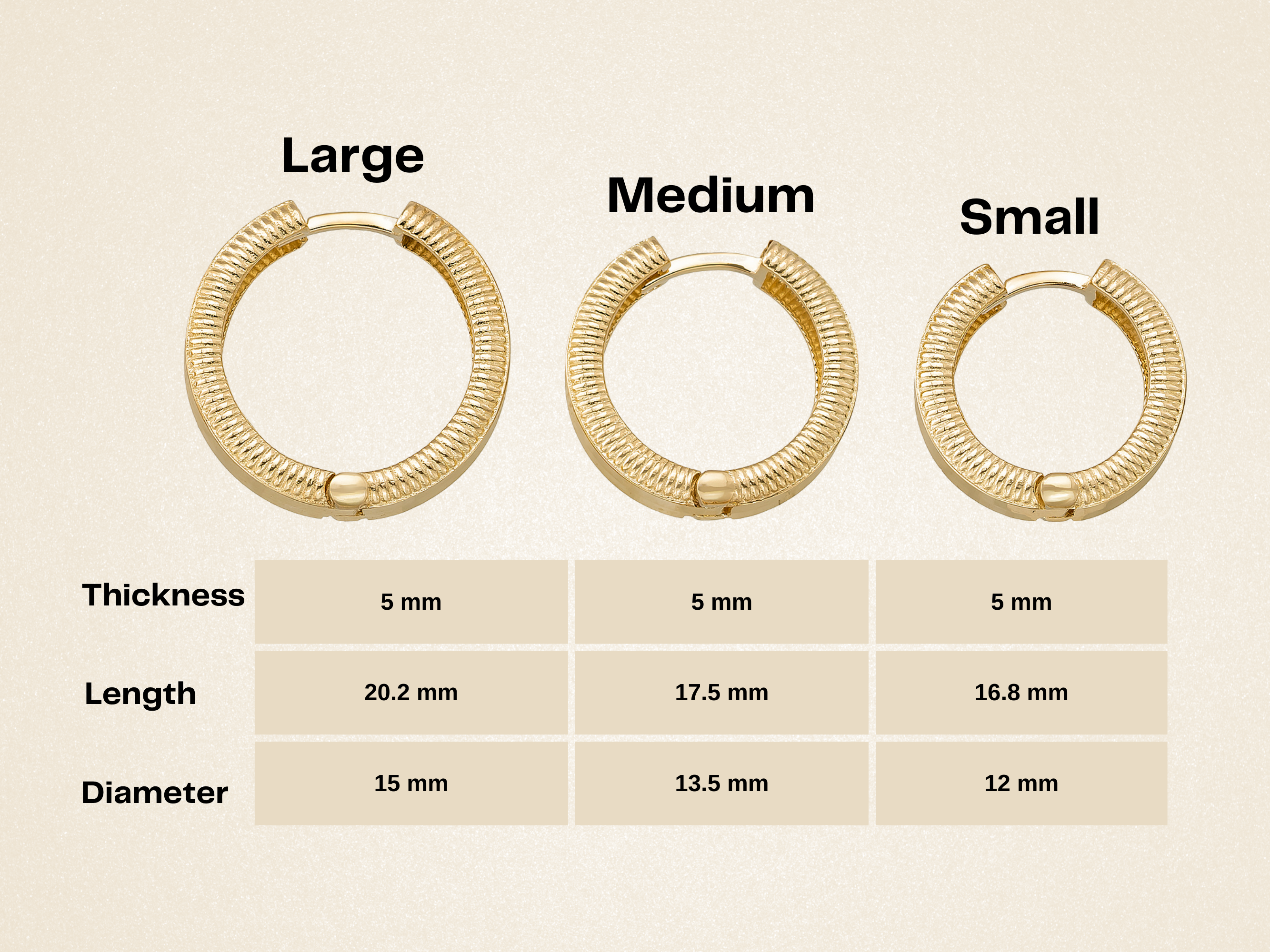 Ribbed Hoop Huggies Earrings 14K Solid Rose Gold | Stripe Huggy Hoops for Women - Hoop Earrings